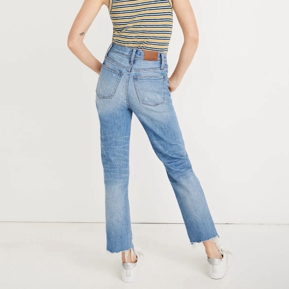Madewell Women’s Classic Straight High Rise Distressed Denim Jeans, Size 27 - Picture 6 of 11